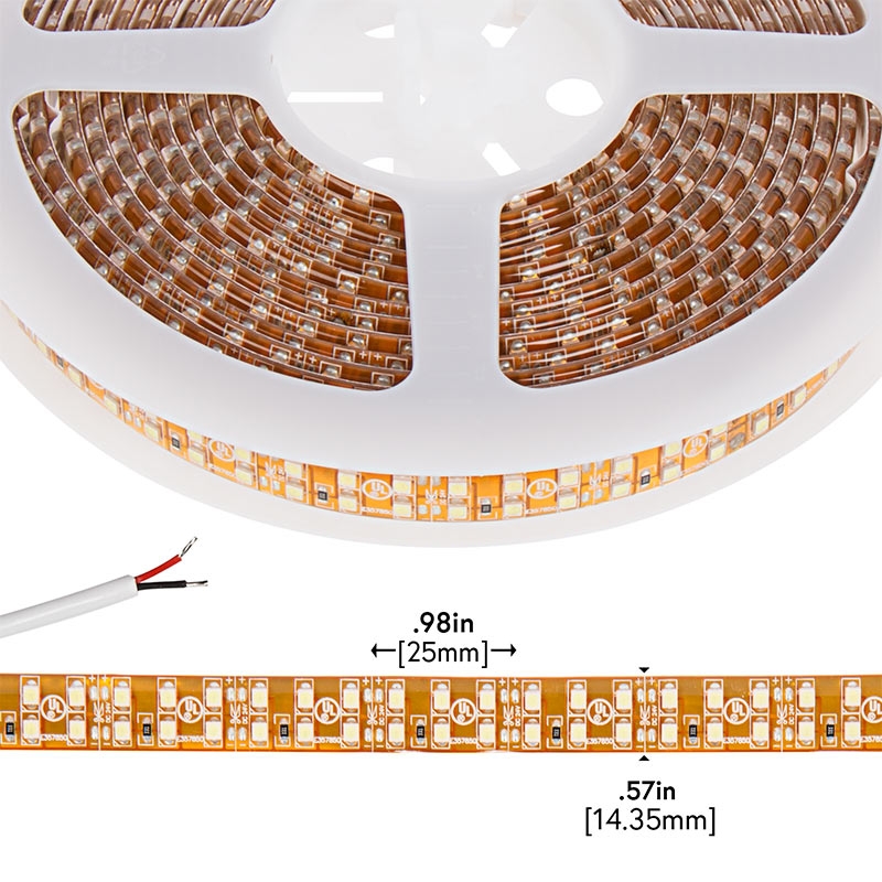 3528 Outdoor White LED Strip Lights - Dual Row LED Tape Light - 24V - Weatherproof IP65 - 475 lm/ft