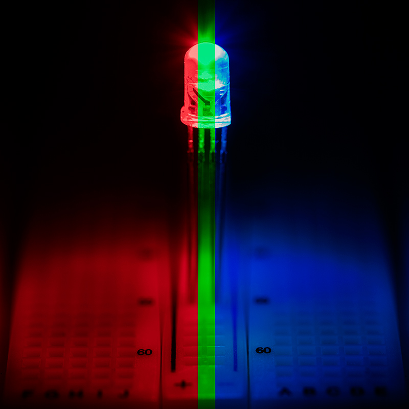 5mm Clear Tri-Color LED - RGB T1 3/4 LED w/ 15 Degree Viewing Angle